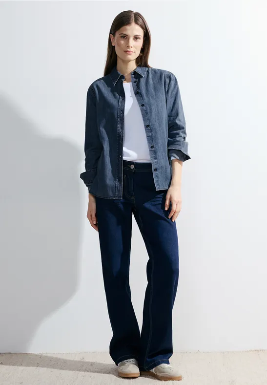 Bluse im Jeans Look