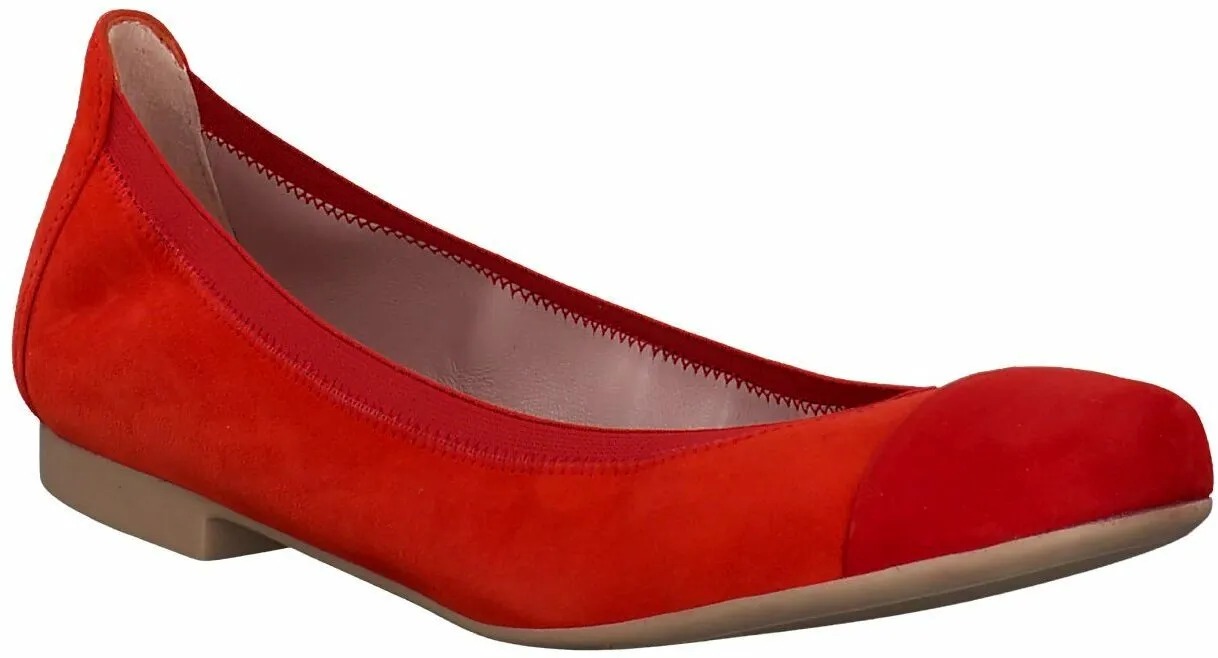 Damen-Ballerinas aus Leder 103522712371 (Rot)