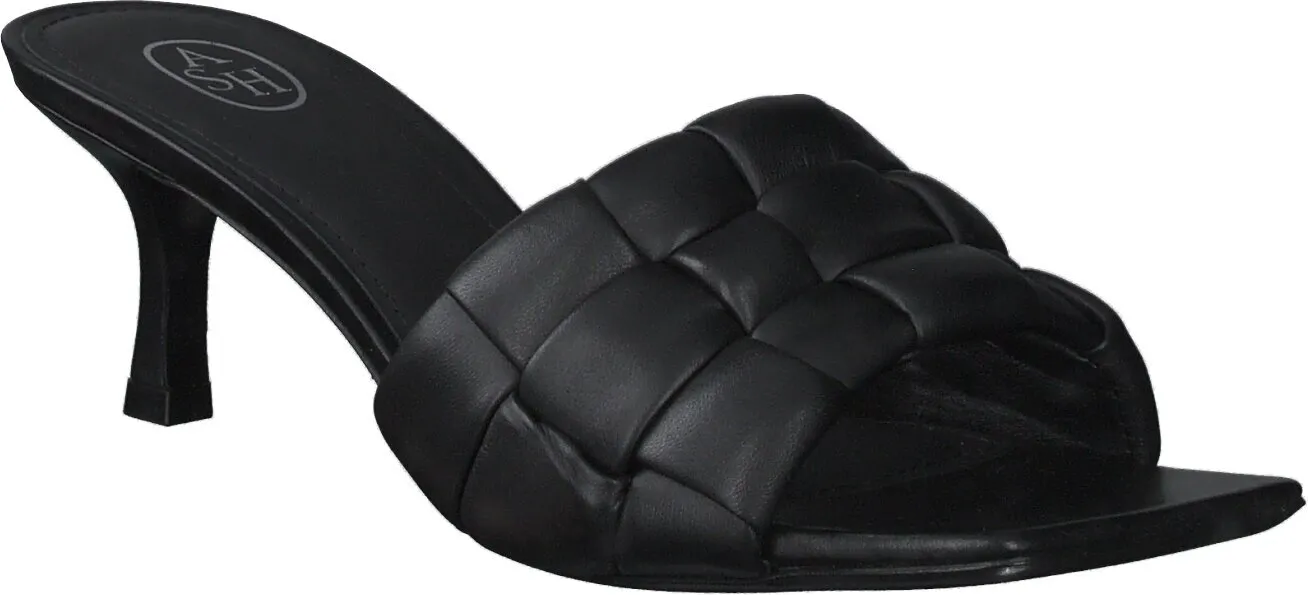 Damen-Pantoletten aus Leder 181001972544 (Schwarz)