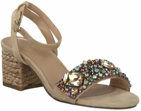 Damen-Sandalen aus Leder 186302872787 (Beige/Bunt)