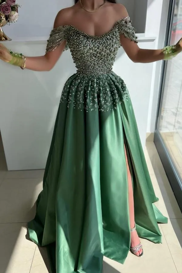 Designer Abendkleider Lang Glitzer | Abiballkleider Grün Günstig