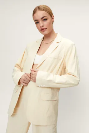 Einreihiger Baumwoll-Blazer