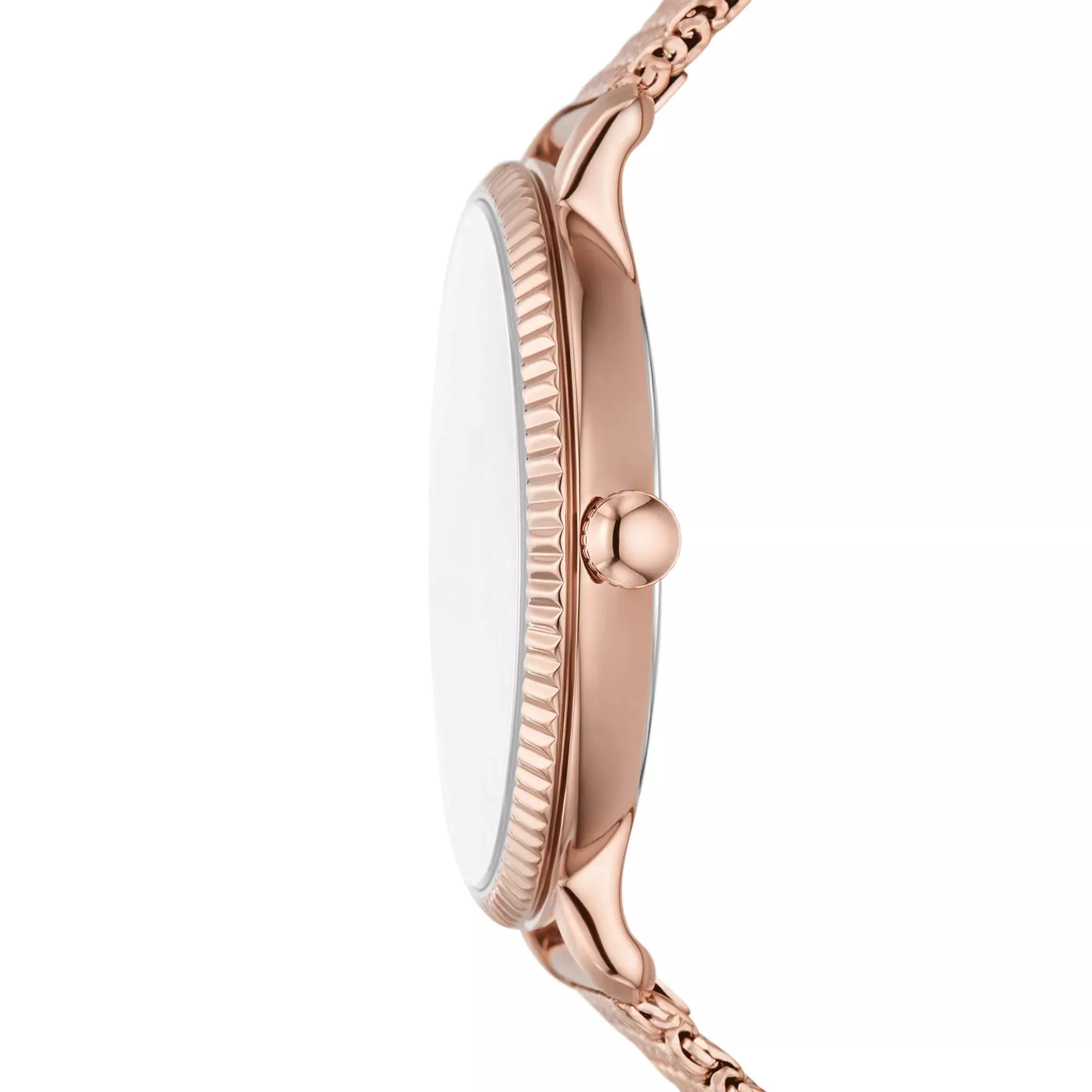   Fossil  Jacqueline Three-Hand Date Stainless Steel Mesh Wa Rose Gold  Quarz-Uhr 