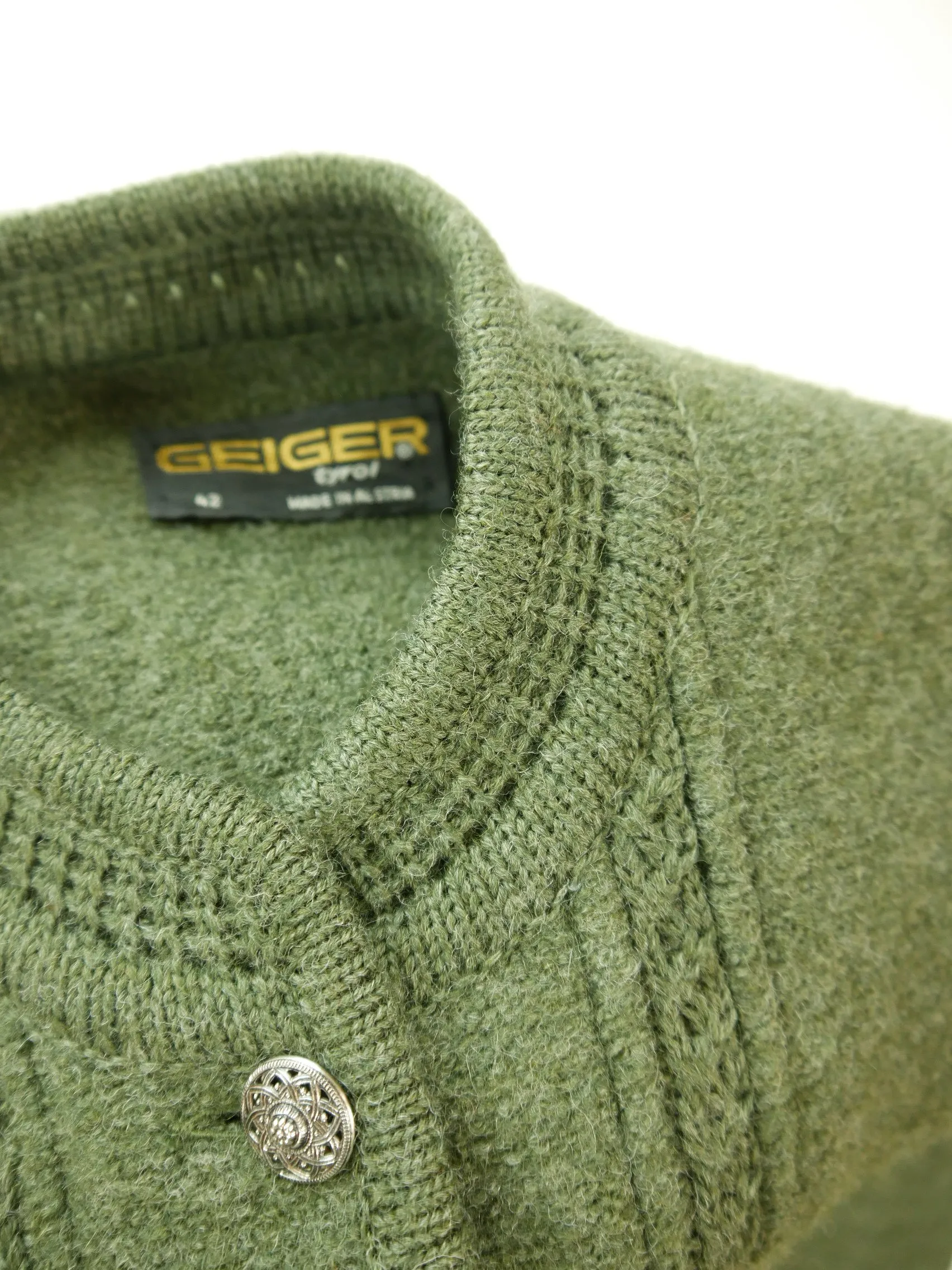 Geiger Tyrol grün Walker mit Wienernaht fabelhafte Trachtenjacke Jacke Gr.42