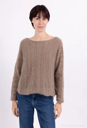Gestrickter Pullover aus Acryl und Wolle