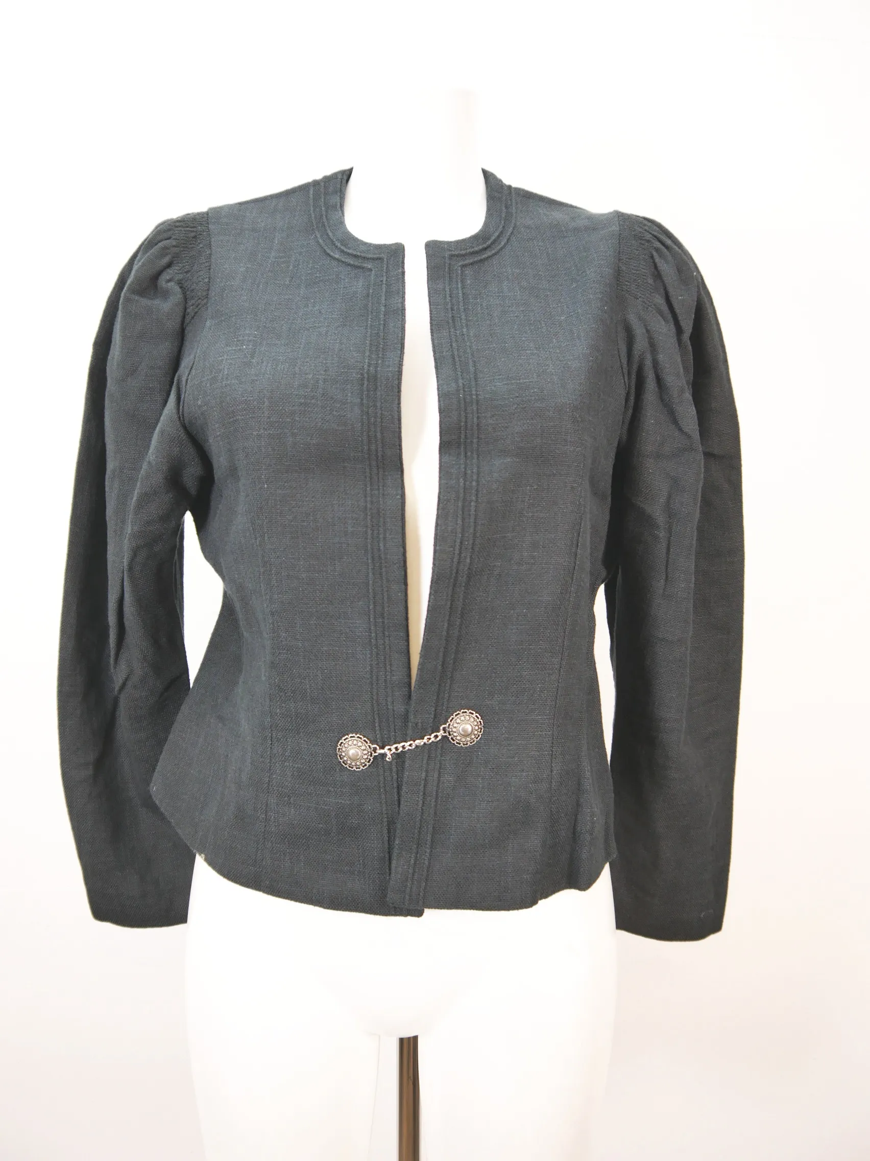 Hammerschmid neuwertig schwarz faszinierende Damen Leinen Trachtenjacke Gr.42