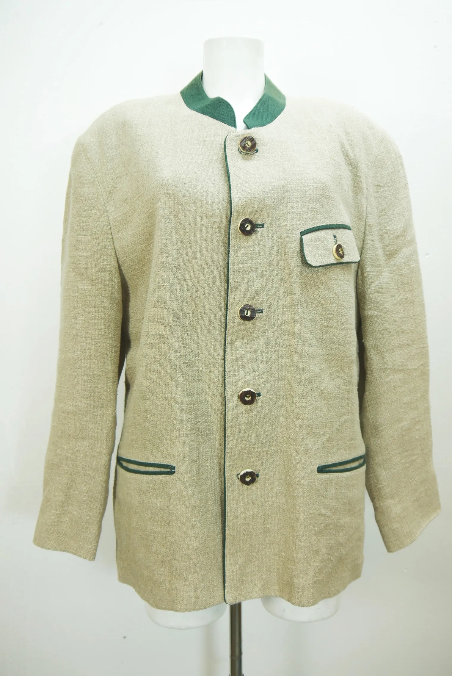 Janker Leinen Trachtenjacke h.moser Handarbeit Leinenjacke lässig leger Gr.48