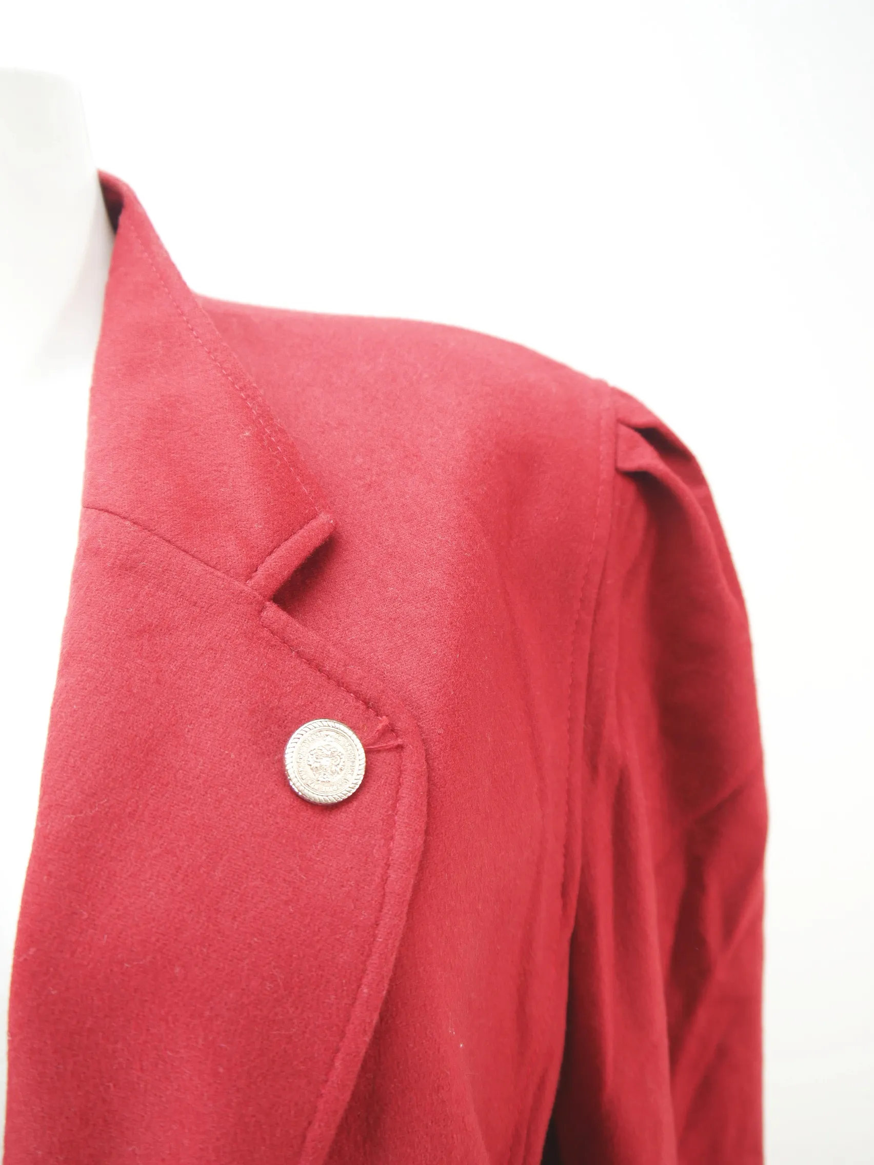 Julius Lang rot mit Wappenknöpfen herrliche Damen Loden Trachtenjacke Gr.46