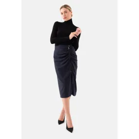 Just Like You - Crowbar Pattern Women's Midi Skirt With Zipper On The Side