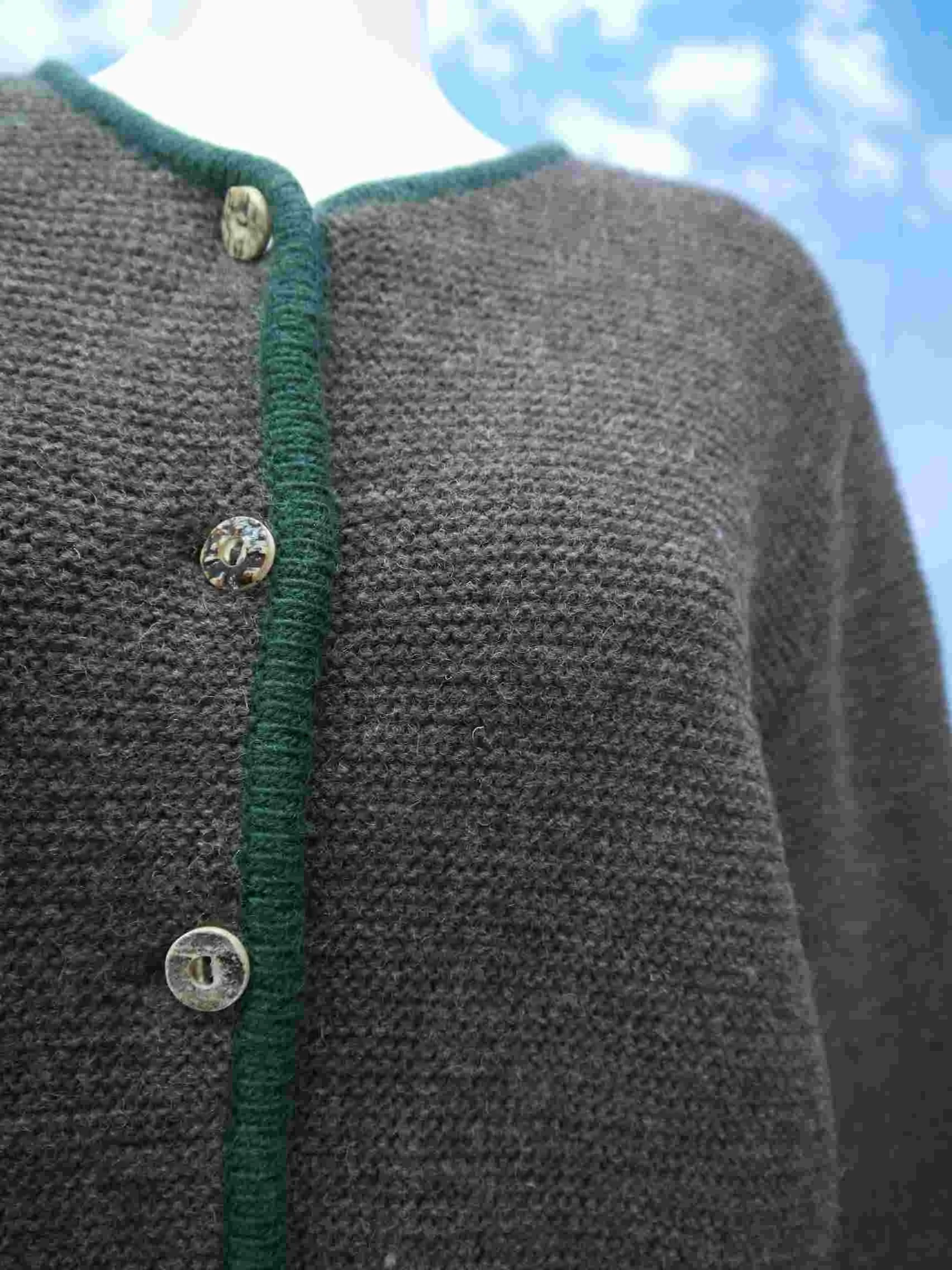 Karl Jäger Miesbach braun mit Hirschhornknöpfe fesche Trachtenjacke Jacke Gr.46
