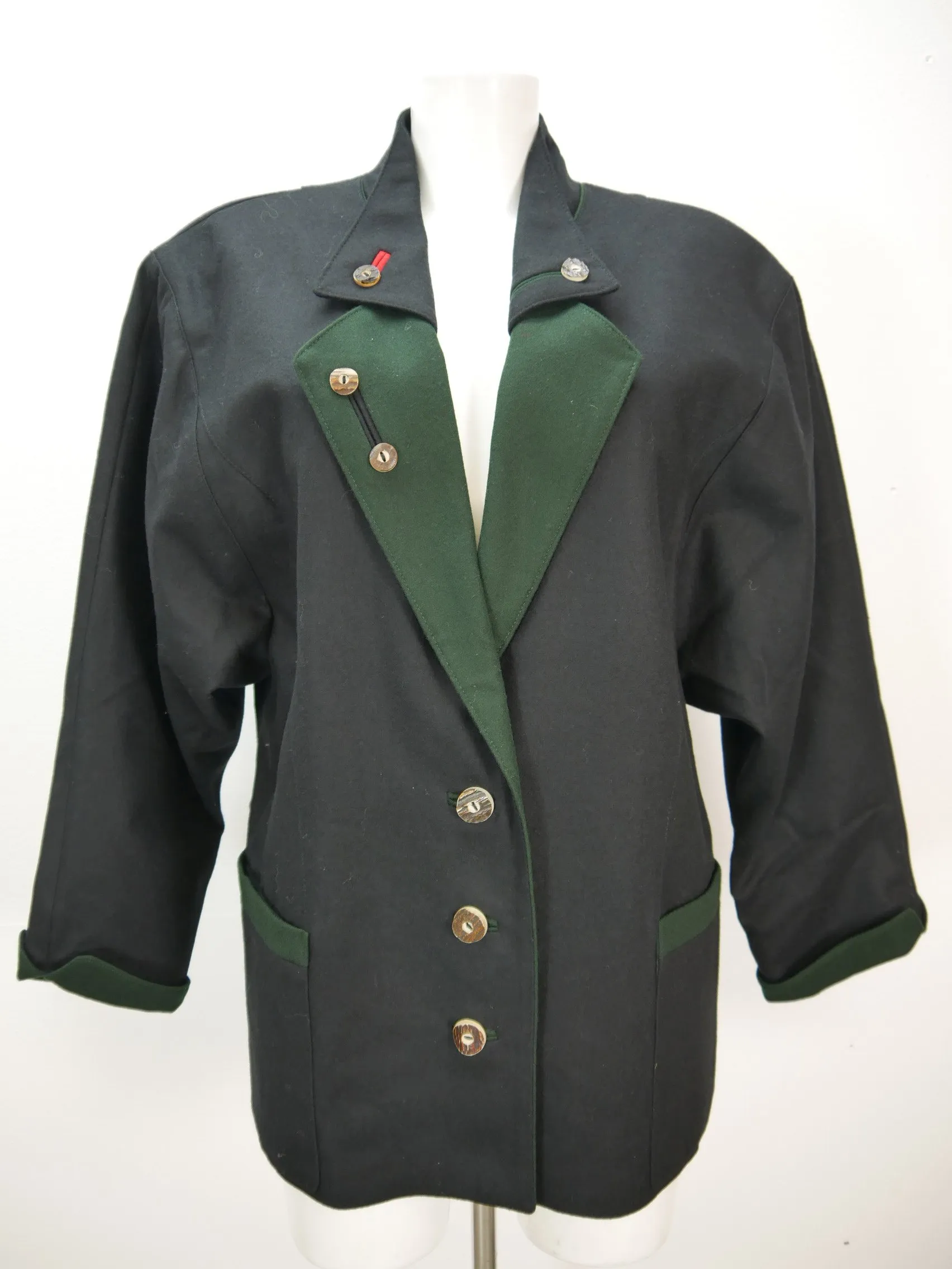 Köhler Modell Bavaria Loden schwarz Hirschhornknöpfe Trachtenjacke Jacke Gr.46