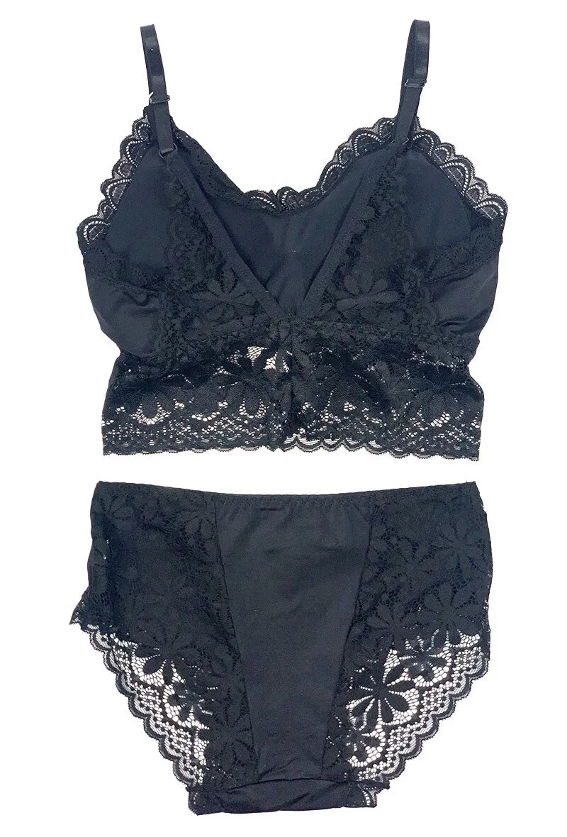 Lace and Stain Bralette + Classic Cut Panty set