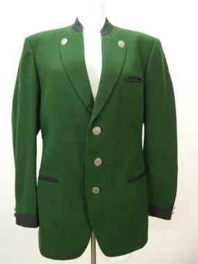 Lange klassische Loden Jacke in grün Handarbeit Trachtenjacke Janker Gr.48