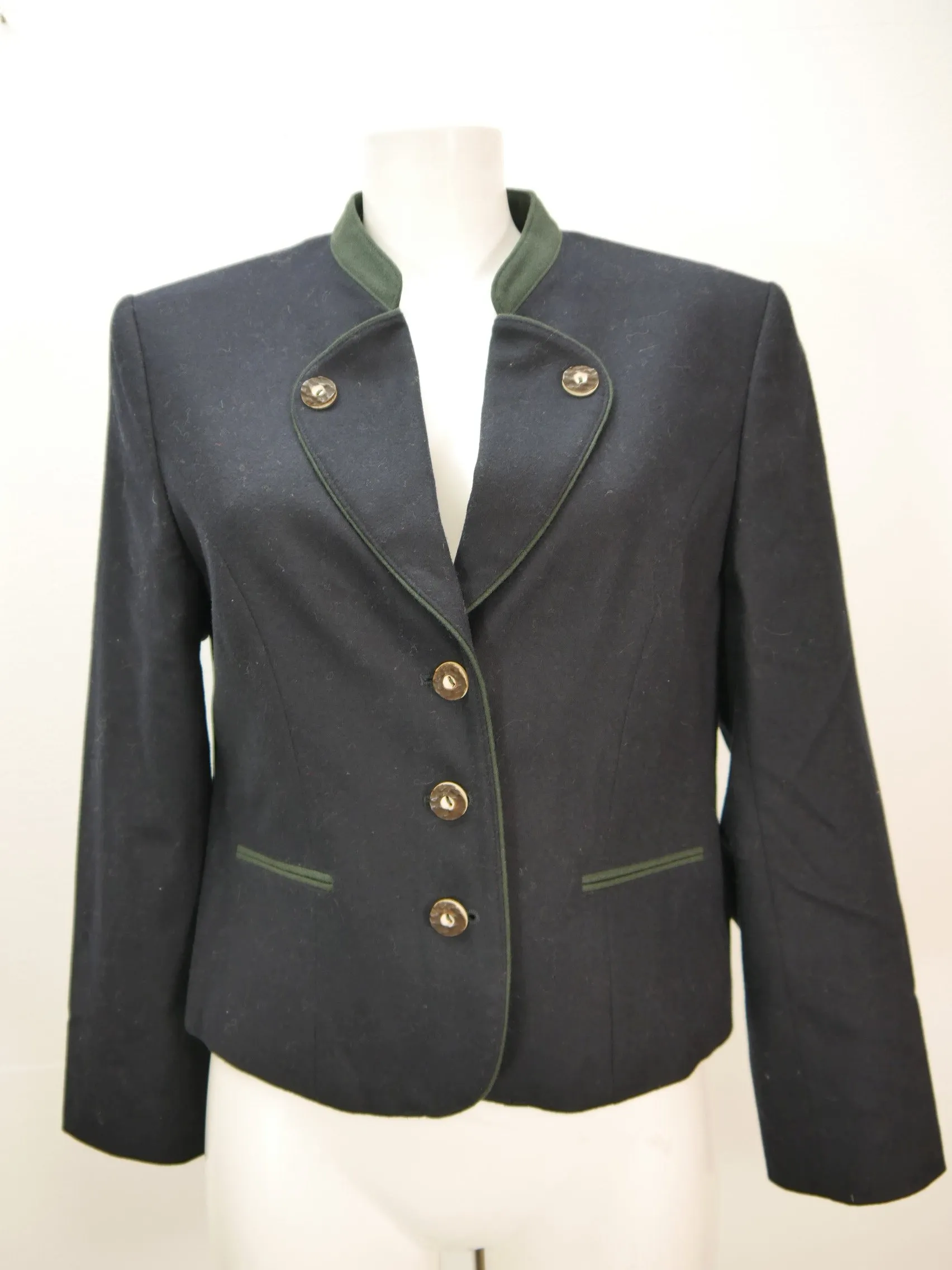 Lodenfrey neuwertig blau mit Wienernaht wunderschöne Trachtenjacke Jacke Gr.38