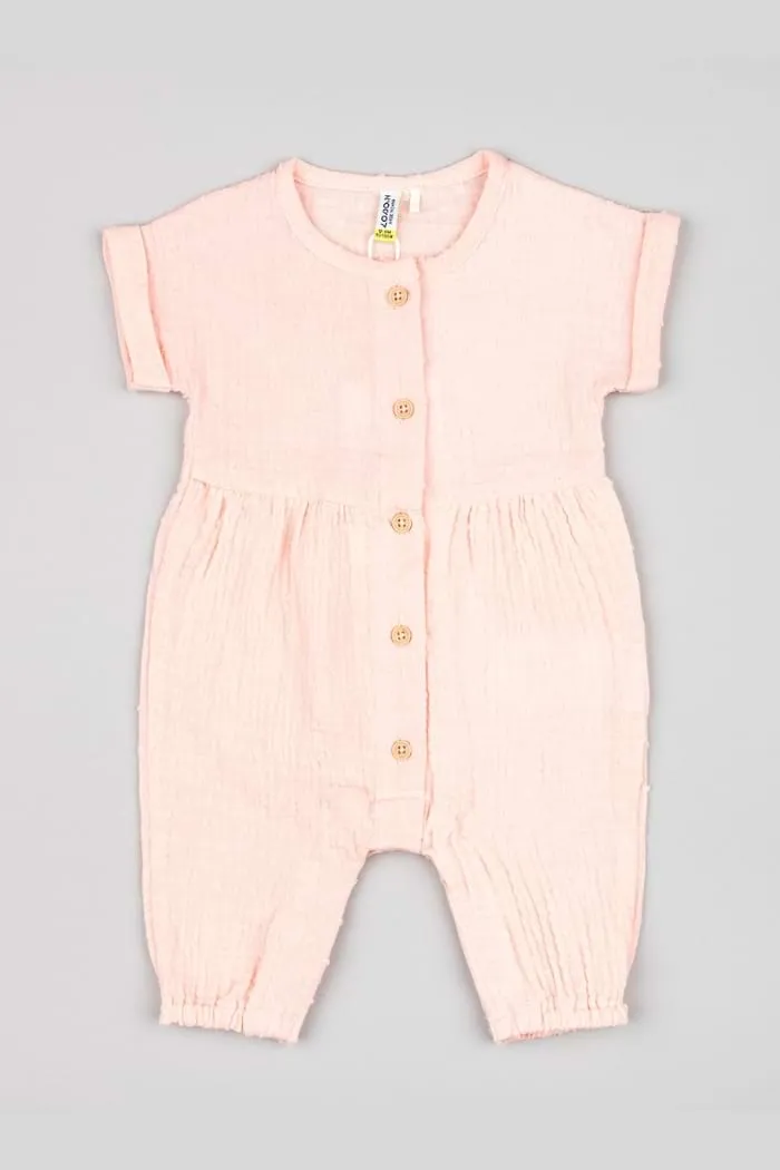 Sommerlicher langer Babyoverall mit kurzen Ärmeln ♥ Plumetti