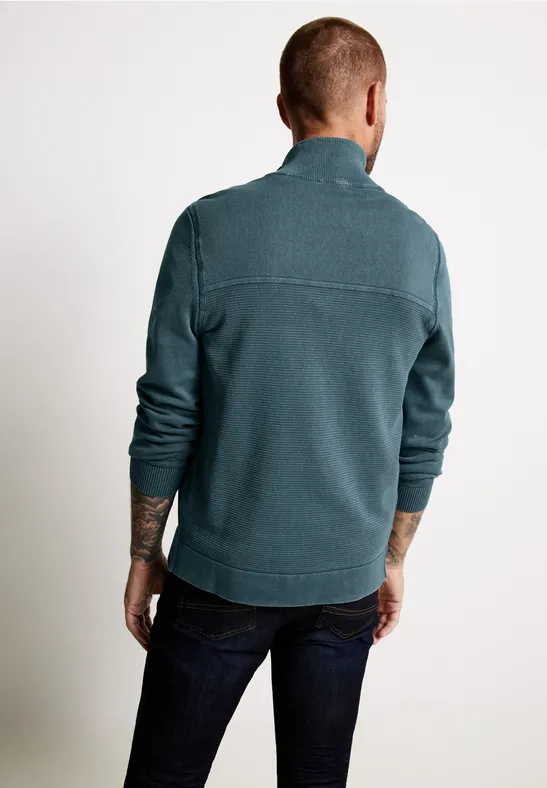 Street One MEN Strickjacke mit Zipper 
