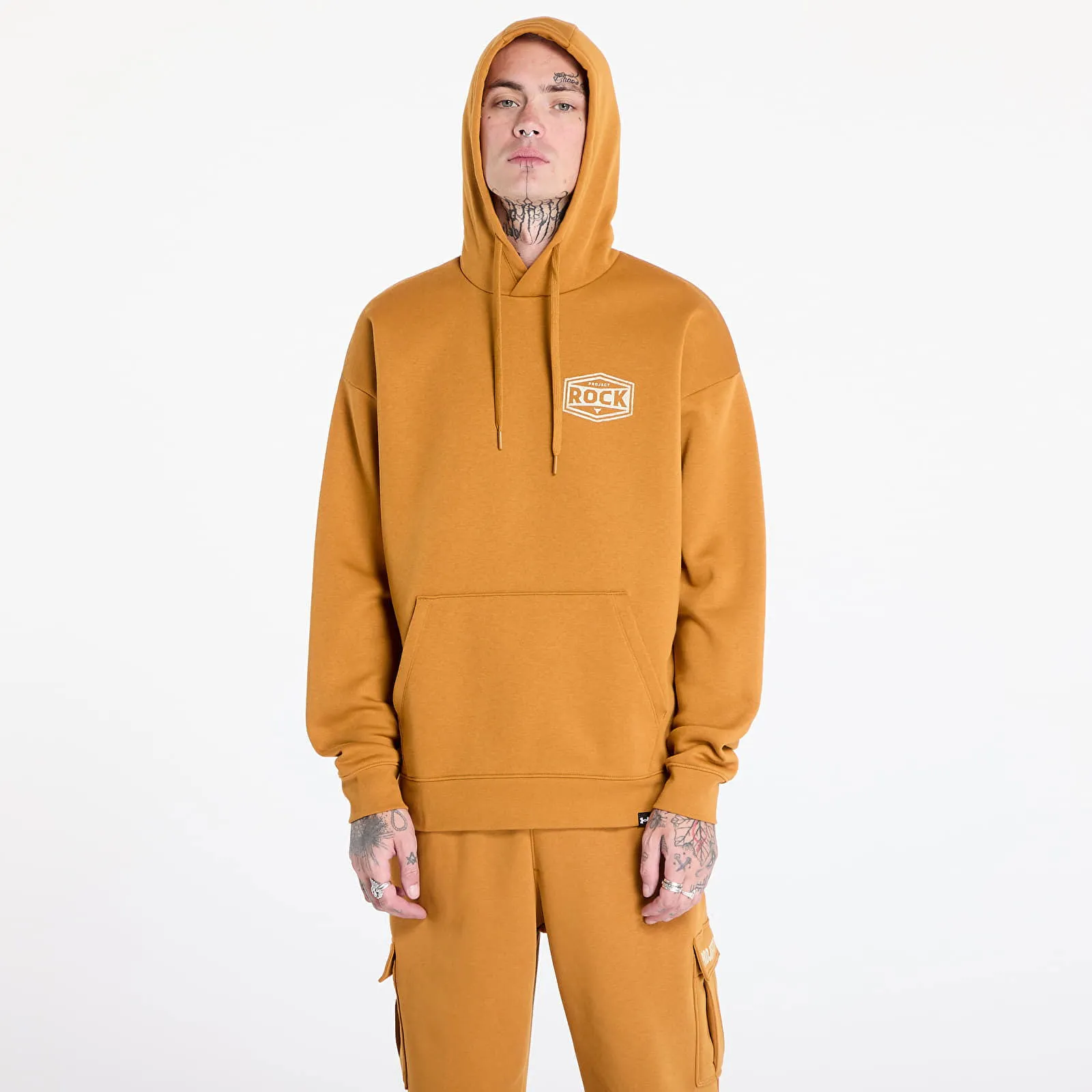 Sweatshirt Under Armour Sweatshirt Project Rock Icon Fleece Hoody Yellow Ochre/ Silt M 1386902-707