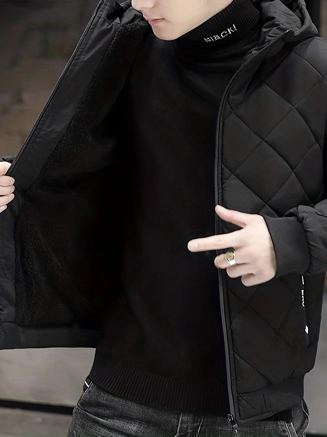 Warme Plüsch Kapuzen-Winterjacke Für Herren | Perfekt für Outdoor-Akti