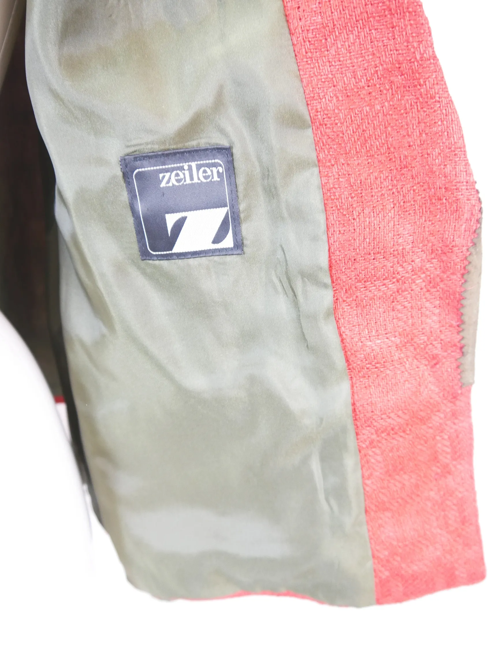 Zeiler neuwertig rot mit Hirschhornknöpfen Damen Leinen Trachtenjacke Gr.40